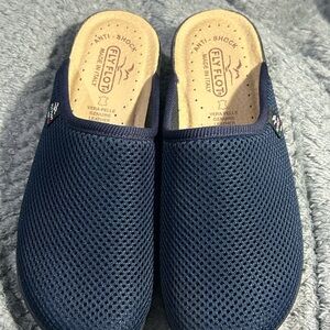 Fly Flot Navy Mesh Slide Sandals for Women